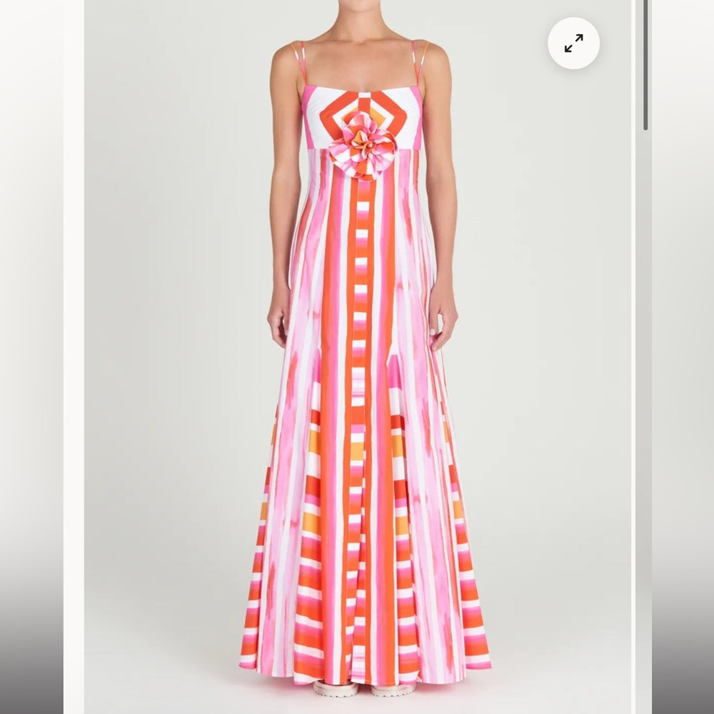 SILVIA TCHERASSI CATANIA DRESS IN ROUGE ORANGE STRIPES